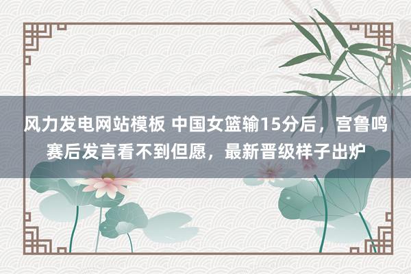 风力发电网站模板 中国女篮输15分后，宫鲁鸣赛后发言看不到但愿，最新晋级样子出炉