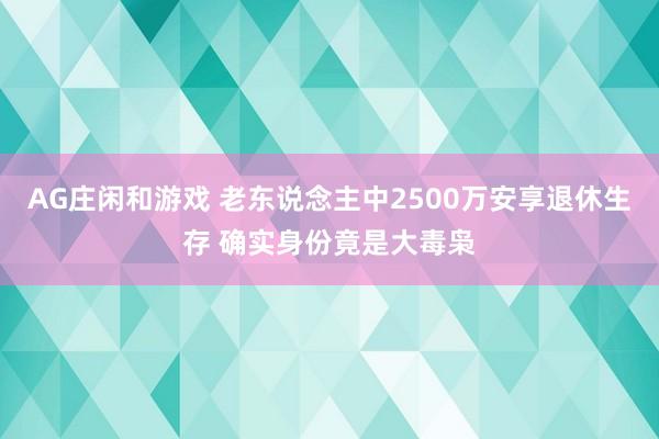 AG庄闲和游戏 老东说念主中2500万安享退休生存 确实身份竟是大毒枭