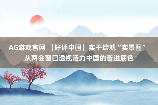 AG游戏官网 【好评中国】实干绘就“实景图” 从两会窗口透视活力中国的奋进底色