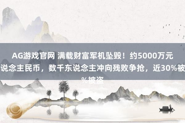 AG游戏官网 满载财富军机坠毁！约5000万元东说念主民币，数千东说念主冲向残败争抢，近30%被盗