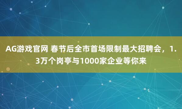 AG游戏官网 春节后全市首场限制最大招聘会，1.3万个岗亭与1000家企业等你来
