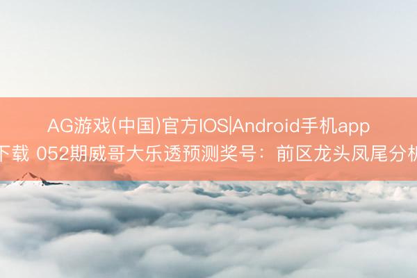 AG游戏(中国)官方IOS|Android手机app下载 052期威哥大乐透预测奖号：前区龙头凤尾分析
