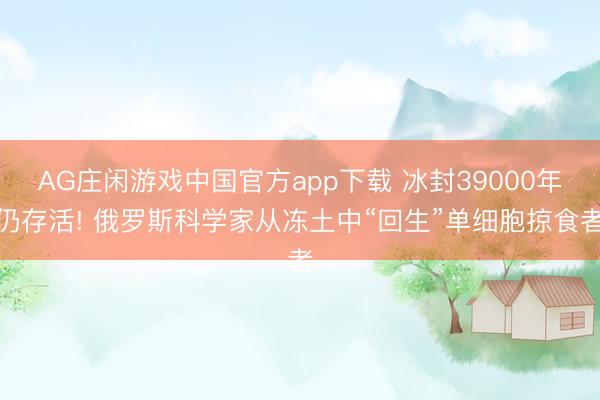 AG庄闲游戏中国官方app下载 冰封39000年仍存活! 俄罗斯科学家从冻土中“回生”单细胞掠食者