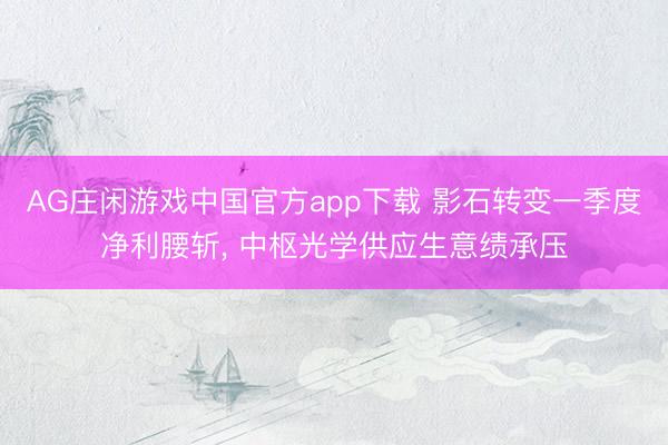 AG庄闲游戏中国官方app下载 影石转变一季度净利腰斩, 中枢光学供应生意绩承压