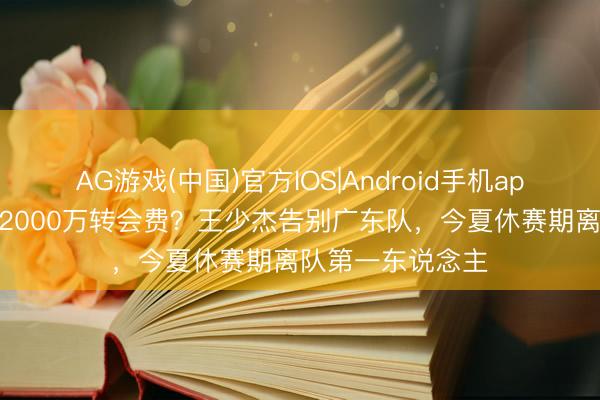 AG游戏(中国)官方IOS|Android手机app下载 北控提取2000万转会费？王少杰告别广东队，今夏休赛期离队第一东说念主
