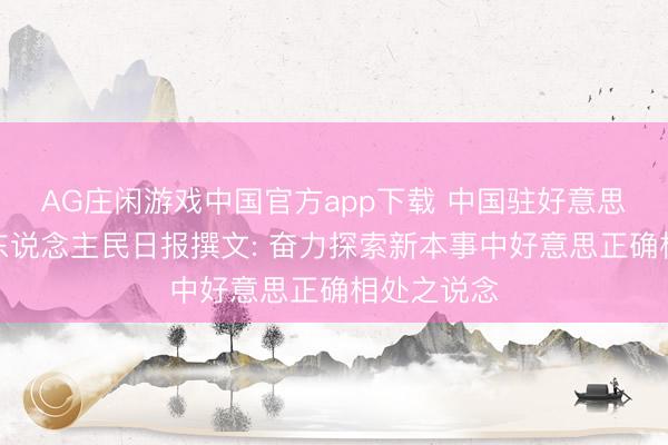 AG庄闲游戏中国官方app下载 中国驻好意思大使谢锋东说念主民日报撰文: 奋力探索新本事中好意思正确相处之说念