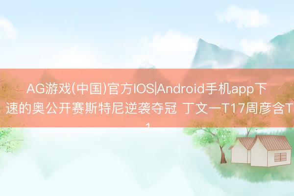 AG游戏(中国)官方IOS|Android手机app下载 速的奥公开赛斯特尼逆袭夺冠 丁文一T17周彦含T41