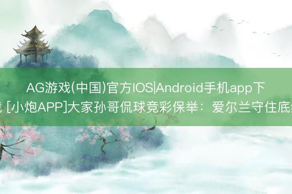 AG游戏(中国)官方IOS|Android手机app下载 [小炮APP]大家孙哥侃球竞彩保举：爱尔兰守住底线