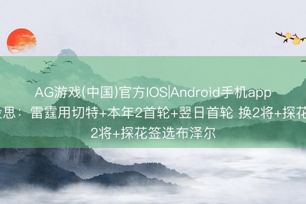 AG游戏(中国)官方IOS|Android手机app下载 记者设思：雷霆用切特+本年2首轮+翌日首轮 换2将+探花签选布泽尔