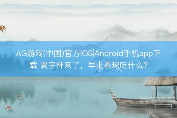 AG游戏(中国)官方IOS|Android手机app下载 寰宇杯来了，早上看球吃什么？