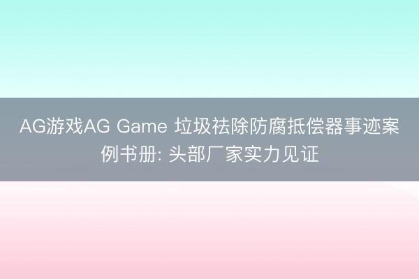 AG游戏AG Game 垃圾祛除防腐抵偿器事迹案例书册: 头部厂家实力见证